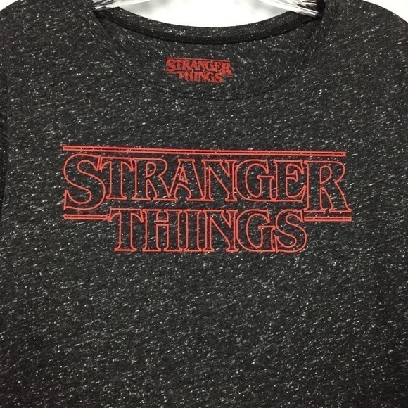 𝅺stranger Things Charcoal Gray Speckled Graphic Tee Women's Size M Short Sleeve - Picture 2 of 8